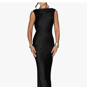 Never worn Black Satin Dress